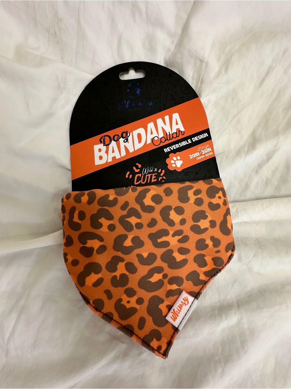 Dog collar Bandana Collar Orange Leopard Print (Reversible)